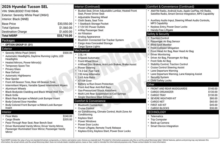 $30075 : Hyundai TUCSON 2026 SEL 4dr image 7