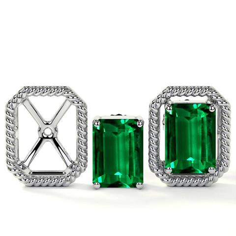 $1702 : Buy Now Emerald Cut Earrings image 1