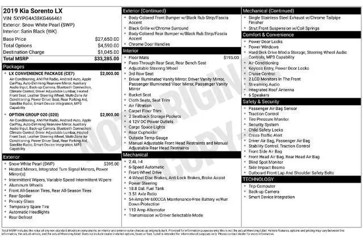 $10900 : Kia Sorento 2019 L 4dr SUV image 4