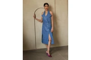 $80 : Glitzy Denim Lapel Slit Dress thumbnail