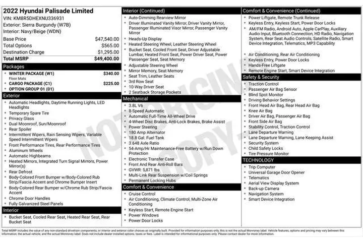 $24383 : Hyundai PALISADE 2022 AWD Li image 5
