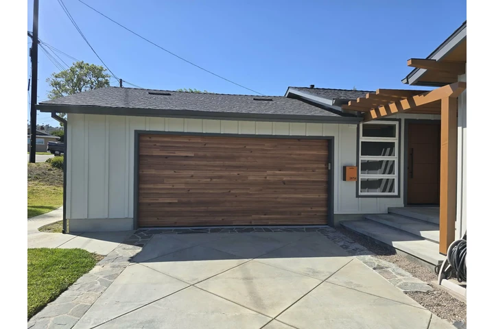 Woodlike plank garage door image 3