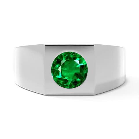 $5610 : White Gold Emerald Men's Rings image 1