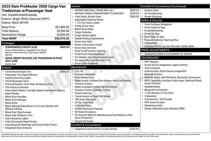 $39996 : Ram ProMaster 2025 Tradesman image 9
