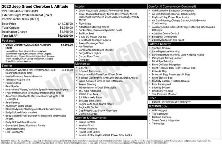 $26836 : Jeep Grand Cherokee L 2023 4 image 6