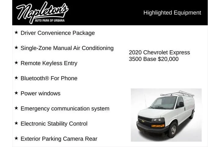$20000 : Chevrolet Express 2020 3500 image 4