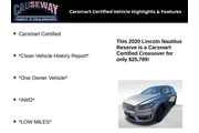 $25789 : Lincoln Nautilus 2020 AWD Re thumbnail