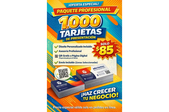 Tarjetas de negocio por $85 image 3