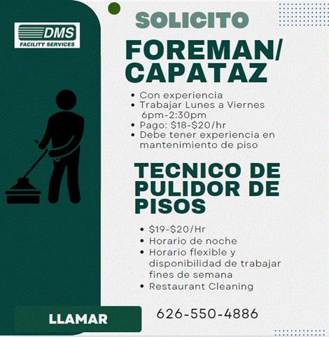 SOLICITO FOREMAN/ CAPATAZ image 1