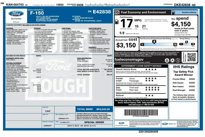 $18500 : Ford F-150 2013 4x4 King Ran image 2