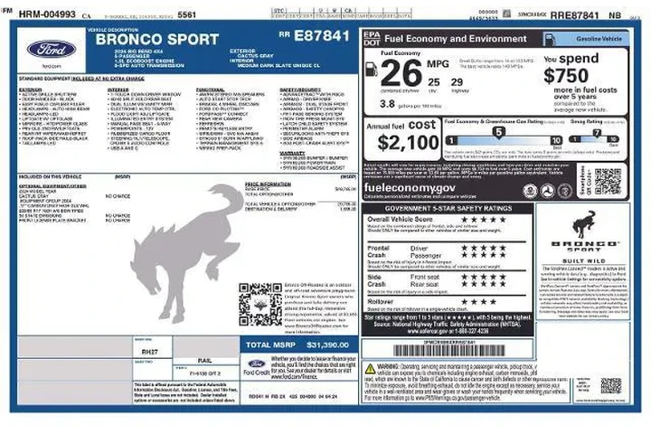 $31991 : Ford Bronco Sport 2024 AWD B image 5