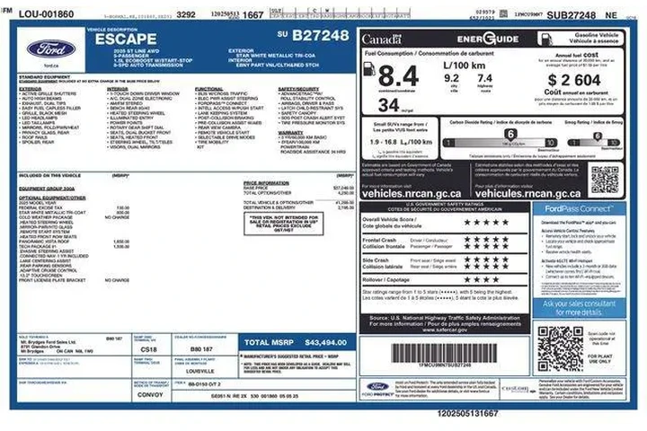 $27498 : Ford Escape 2025 AWD ST-Line image 9