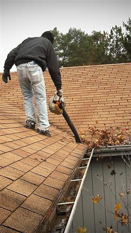 Cleaning gutters image 1