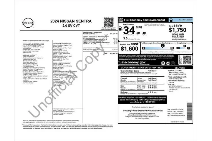 $17641 : Nissan Sentra 2024 SV 4dr Se image 4