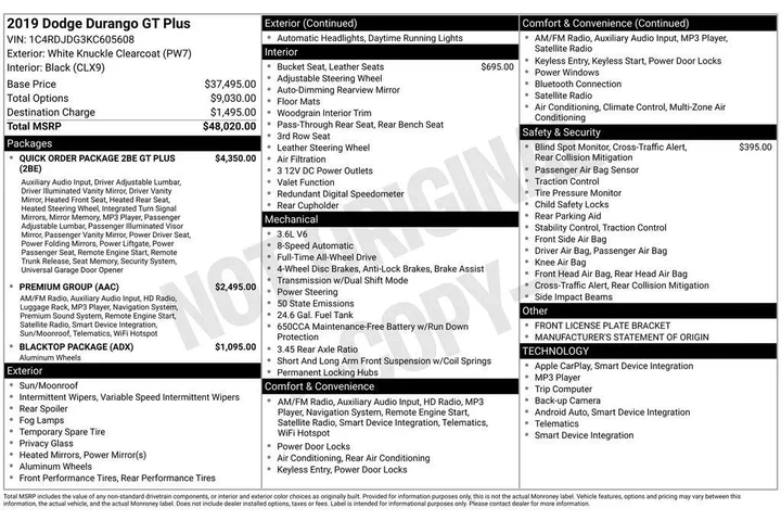 $19465 : Dodge Durango 2019 AWD GT Pl image 4