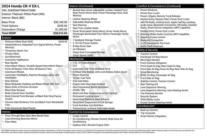 $35990 : Honda CR-V 2024 AWD EX-L 4dr image 5