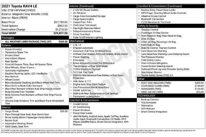 $23490 : Toyota RAV4 2021 AWD LE 4dr image 5