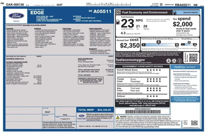 $27391 : Ford Edge 2024 AWD ST-Line 4 image 3