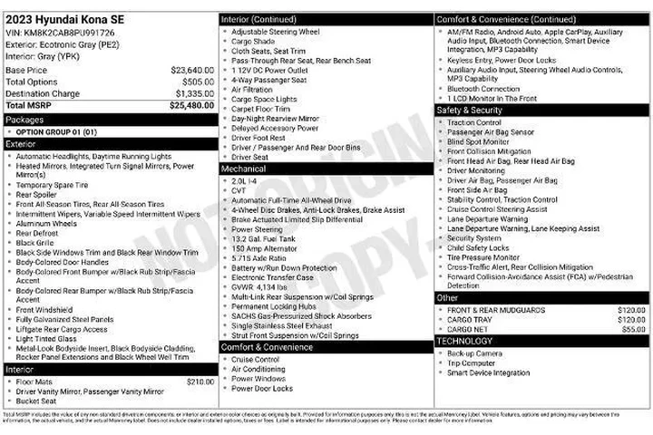 $18985 : Hyundai KONA 2023 AWD SE 4dr image 7