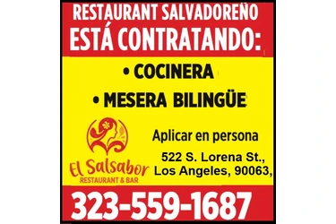 SOLICITO COCINERA y MESERA 📍 en Los Angeles