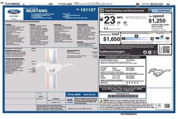 $16970 : Ford Mustang 2019 EcoBoost 2 image 2
