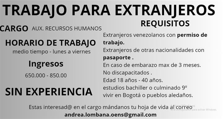 OPORTUNIDAD DE TRABAJO image 1