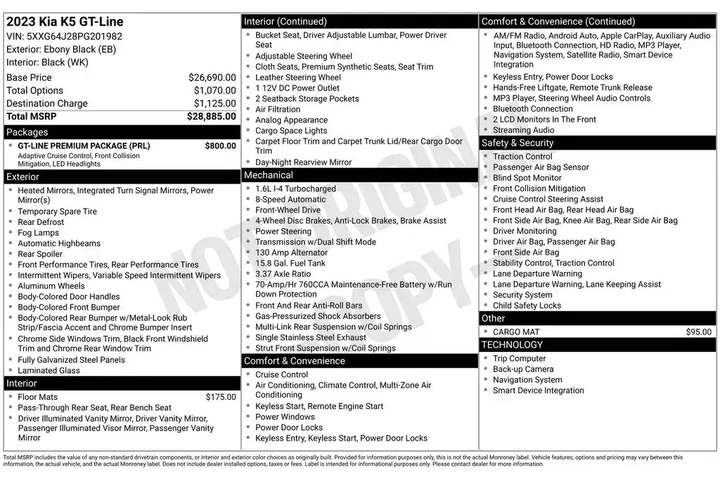 $26834 : Kia K5 2023 GT-Line 4dr Seda image 3