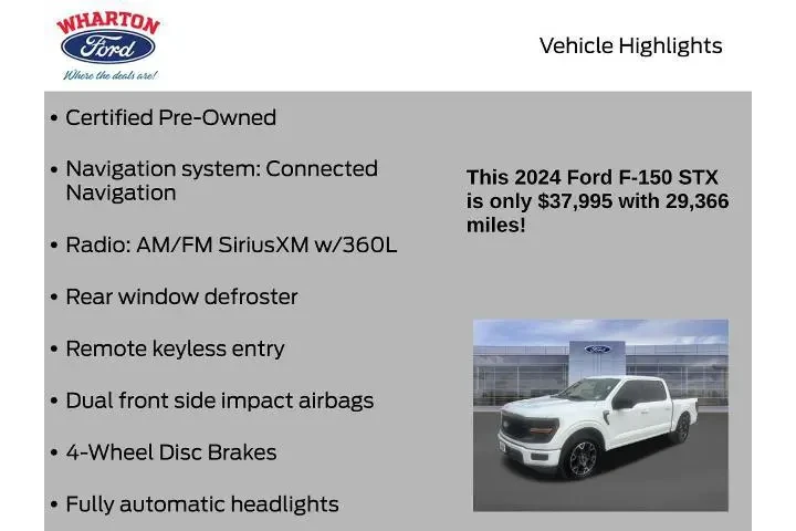 $37995 : Ford F-150 2024 4x2 STX 4dr image 5