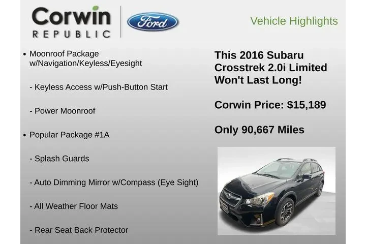 $15189 : Subaru Crosstrek 2016 AWD 2. image 6
