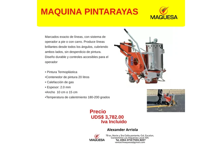 $3782 : Maquina Pinta Rayas JF China. image 1