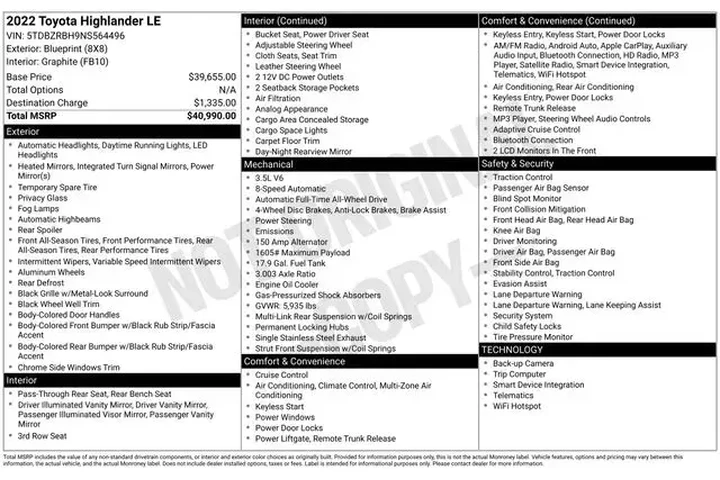 $24470 : Toyota Highlander 2022 AWD L image 2