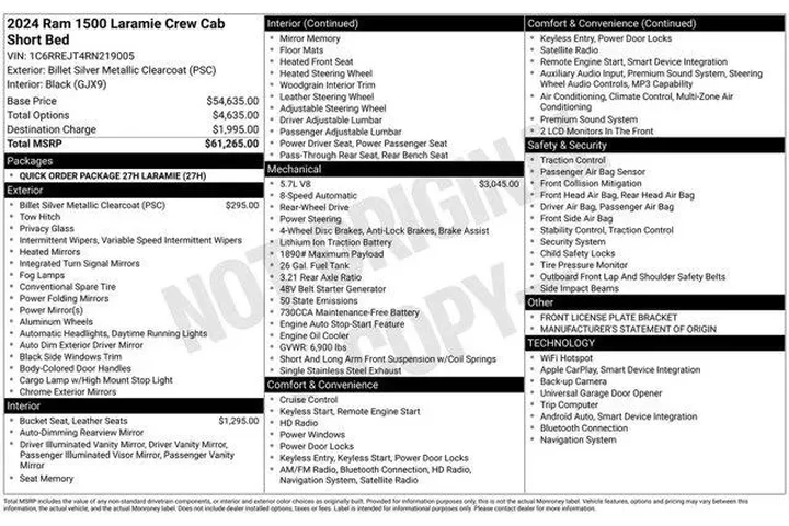 $33759 : Ram 1500 2024 4x2 Laramie 4d image 2
