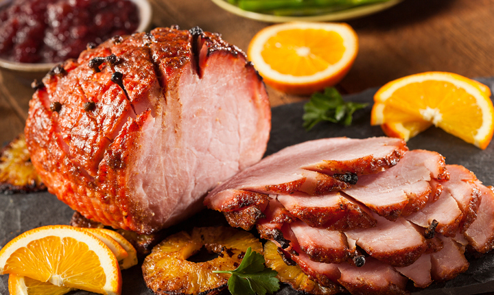 Jamón glaseado para Acción de Gracias