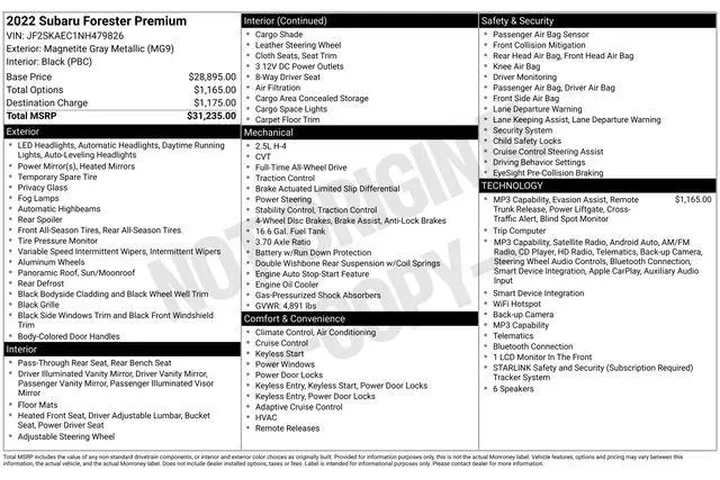 $24990 : Subaru Forester 2022 AWD Pre image 2