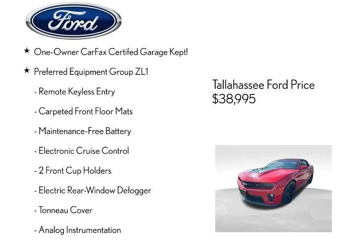 $33883 : Chevrolet Camaro 2013 ZL1 2d image 4