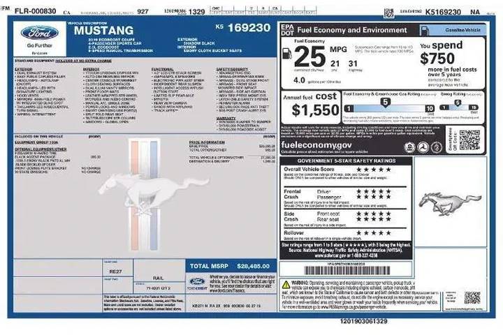 $18991 : Ford Mustang 2019 EcoBoost 2 image 2