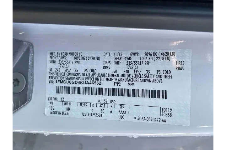 $10981 : Ford Escape 2019 SE 4dr SUV image 5