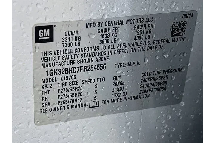 $17975 : GMC Yukon 2015 4x4 SLT 4dr S image 8