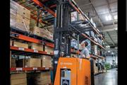 Stand up reach Forklift driver