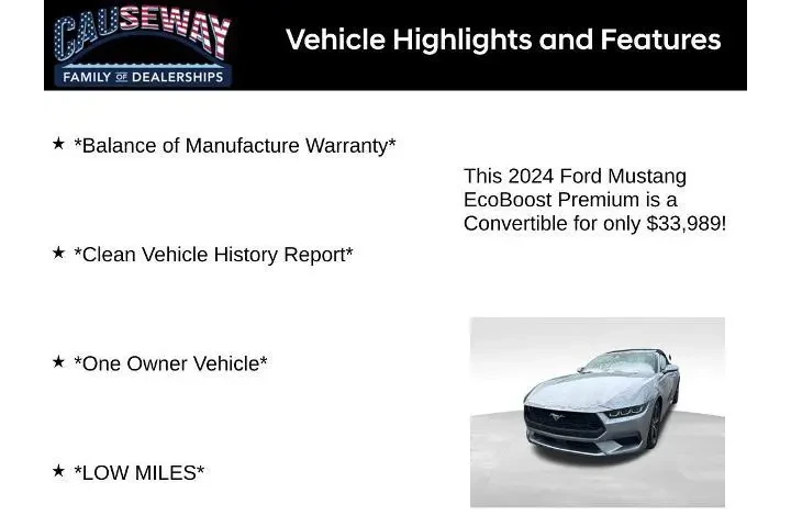 $33989 : Ford Mustang 2024 EcoBoost P image 2