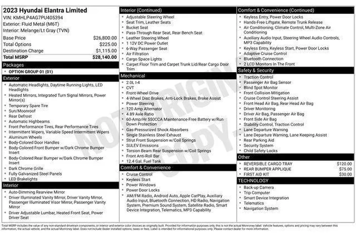 $17390 : Hyundai ELANTRA 2023 Limited image 4