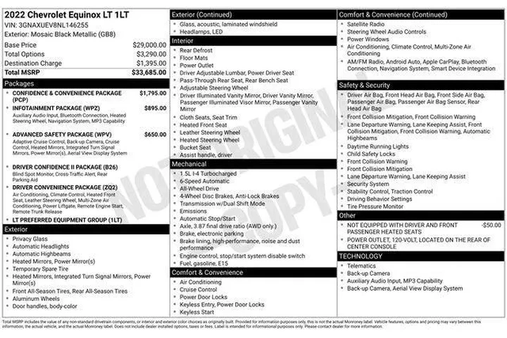 $17935 : Chevrolet Equinox 2022 4x4 L image 9