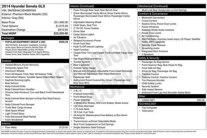 $5987 : Hyundai SONATA 2014 GLS 4dr image 4