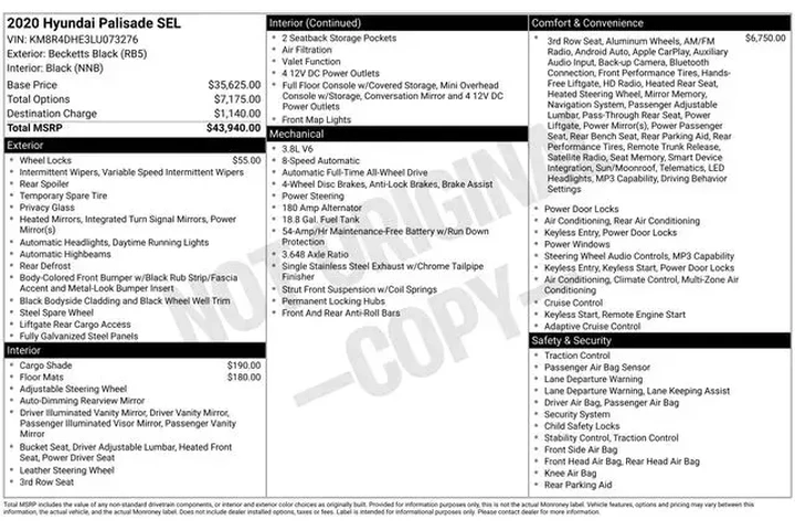 $27698 : Hyundai PALISADE 2020 AWD SE image 8