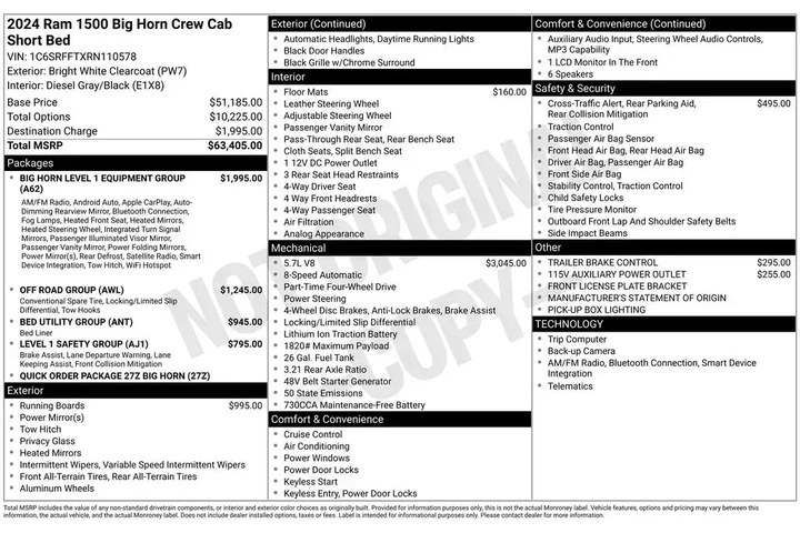 $37603 : Ram 1500 2024 4x4 Big Horn 4 image 3