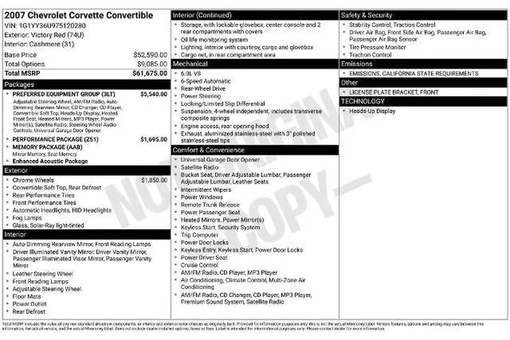 $29500 : Chevrolet Corvette 2007 2dr image 2