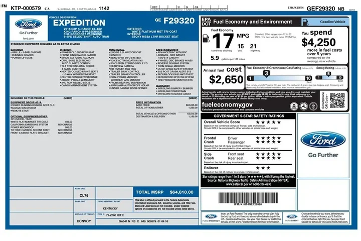 $11999 : Ford Expedition EL 2016 4x2 image 2
