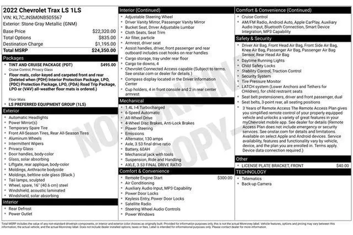 $14982 : Chevrolet Trax 2022 AWD LS 4 image 7