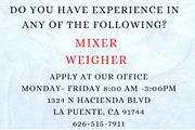 MIXERS NEEDED!!!APPLY TODAY!!! en Los Angeles