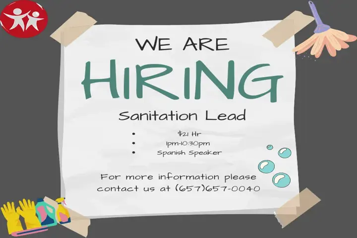 Hiring Sanitation Lead!!! image 1